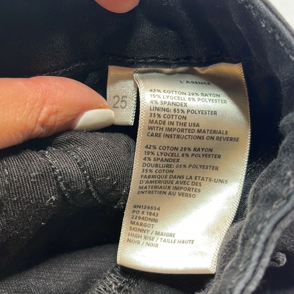L’Agence Margot High Rise Black Skinny Jeans Size 25 - Picture 6 of 6